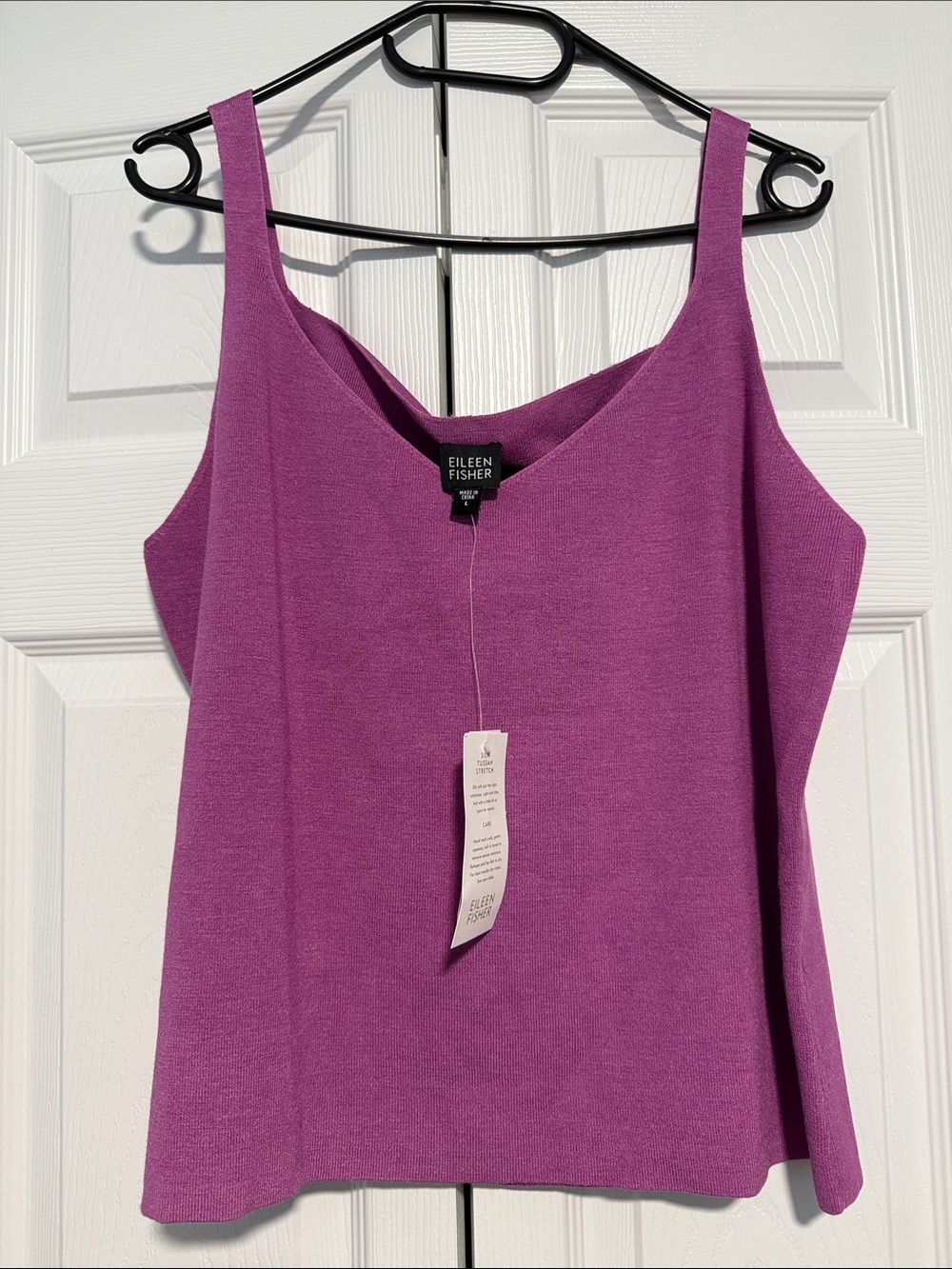 NWT Eileen Fisher silk V-neck cami quartz